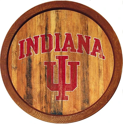 The Fan-Brand Indiana University Weathered Faux Barrel Top Sign