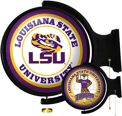 The Fan-Brand Louisiana State University Double Sided Round Rotating Lighted Sign