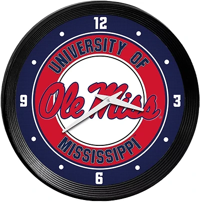 The Fan-Brand University of Mississippi Ribbed Wall Clock