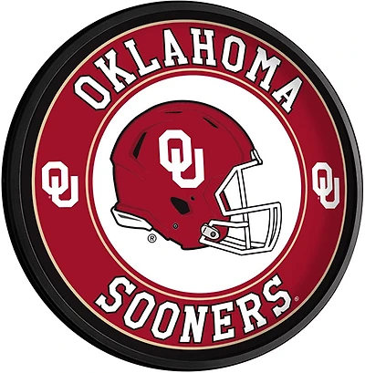 The Fan-Brand University of Oklahoma Football Round Slimline Lighted Wall Sign