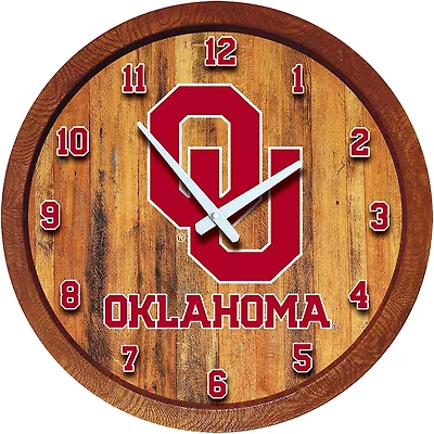The Fan-Brand University of Oklahoma Faux Barrel Top Clock