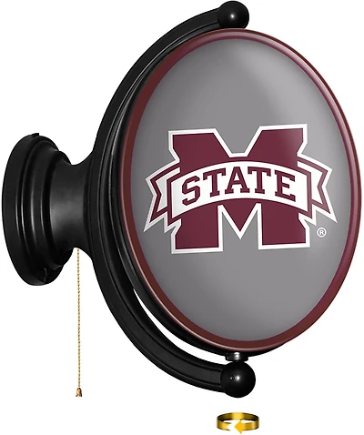 The Fan-Brand Mississippi State University Oval Rotating Lighted Sign