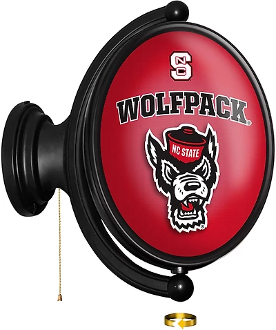The Fan-Brand North Carolina State University Tuffy’s Face Original Oval Rotating Lighted Sign