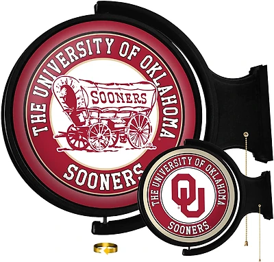 The Fan-Brand University of Oklahoma Double Sided Original Round Rotating Lighted Sign