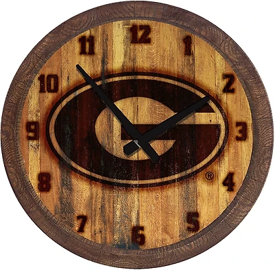 The Fan-Brand University of Georgia Branded Faux Barrel Top Clock