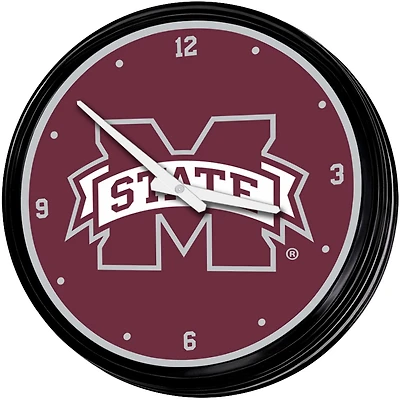 The Fan-Brand Mississippi State University Retro Lighted Wall Clock