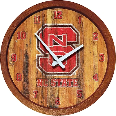 The Fan-Brand North Carolina State University Weathered Faux Barrel Top Clock