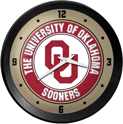 The Fan-Brand University of Oklahoma Ribbed Wall Clock