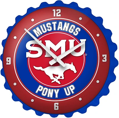 The Fan-Brand Southern Methodist University PONY UP Bottle Cap Clock