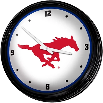 The Fan-Brand Southern Methodist University Retro Lighted Wall Clock