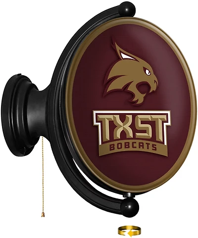 The Fan-Brand Texas State University TXST Original Oval Rotating Lighted Sign