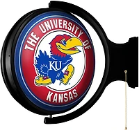 The Fan-Brand University of Kansas Round Rotating Lighted Sign
