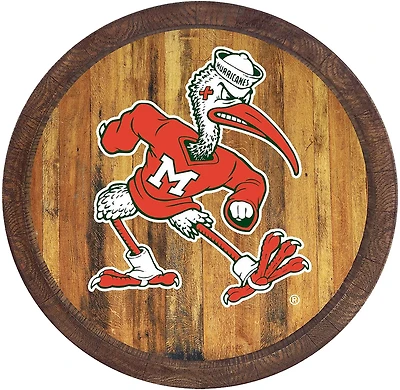 The Fan-Brand University of Miami Mascot Faux Barrel Top Sign