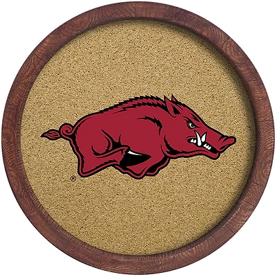 The Fan-Brand University of Arkansas “Faux” Barrel Framed Cork Board