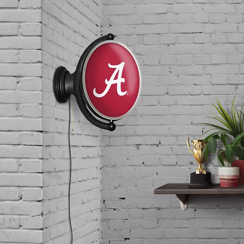 The Fan-Brand University of Alabama Oval Rotating Lighted Sign