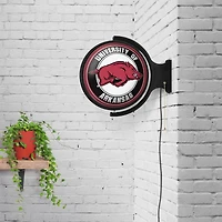 The Fan-Brand University of Arkansas Round Rotating Lighted Sign