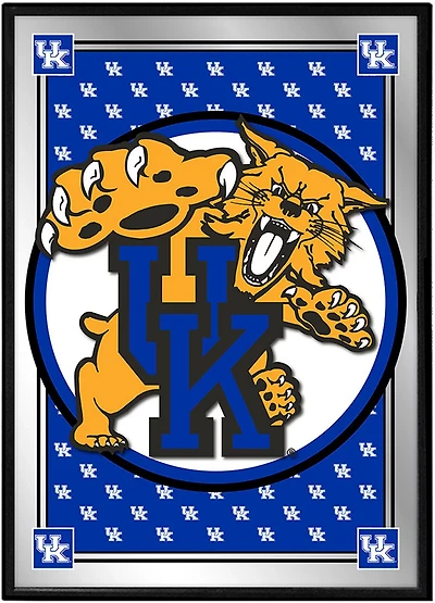 The Fan-Brand University of Kentucky Team Spirit Mascot Framed Mirrored Wall Sign
