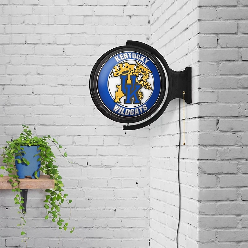 The Fan-Brand University of Kentucky Mascot Round Rotating Lighted Sign