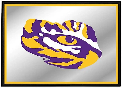 The Fan-Brand Louisiana State University Tiger Eyed Framed Mirrored Wall Sign