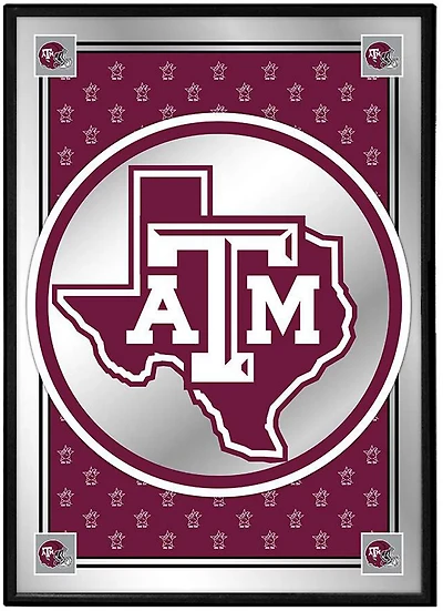 The Fan-Brand Texas A&M University Team Spirit Texas Framed Mirrored Wall Sign