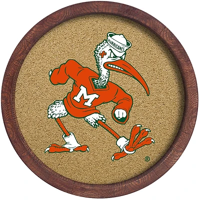 The Fan-Brand University of Miami Anchor Mascot “Faux” Barrel Framed Cork Board