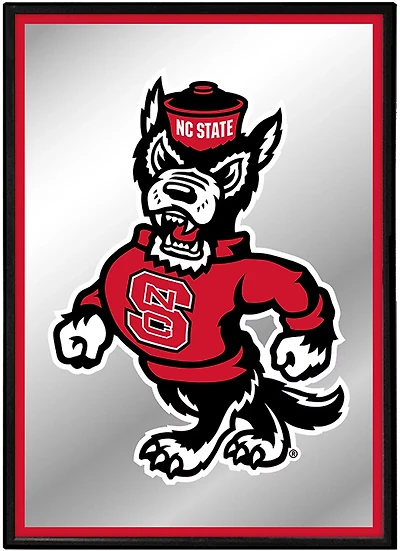 The Fan-Brand North Carolina State University Framed Mirrored Wall Sign