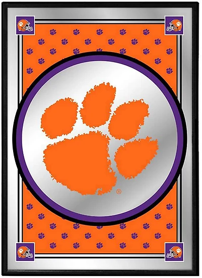 The Fan-Brand Clemson University Team Spirit Framed Mirrored Wall Sign