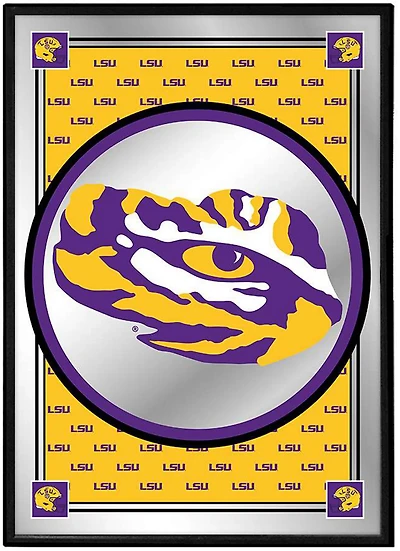 The Fan-Brand Louisiana State University Team Spirit Framed Mirrored Wall Sign
