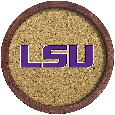 The Fan-Brand Louisiana State University “Faux” Barrel Framed Cork Board