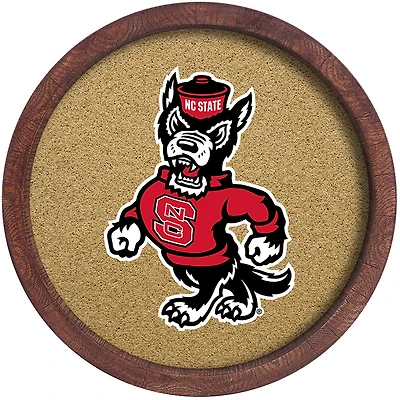 The Fan-Brand North Carolina State University Anchor Mascot “Faux” Barrel Framed Cork Board
