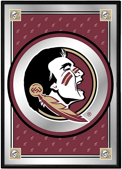 The Fan-Brand Florida State University Team Spirit Logo Framed Mirrored Wall Sign