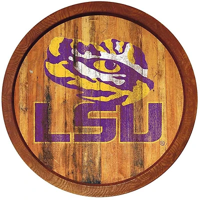 The Fan-Brand Louisiana State University Weathered Faux Barrel Top Sign