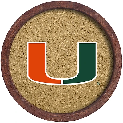 The Fan-Brand University of Miami “Faux” Barrel Framed Cork Board