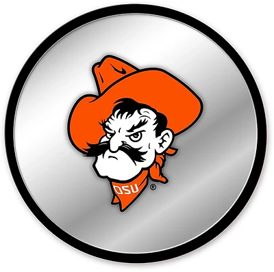 The Fan-Brand Oklahoma State University Mascot Modern Disc Mirrored Wall Sign