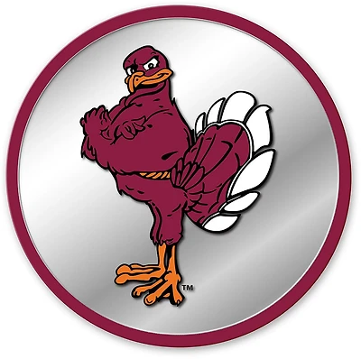 The Fan-Brand Virginia Tech University Mascot Modern Disc Mirrored Wall Sign