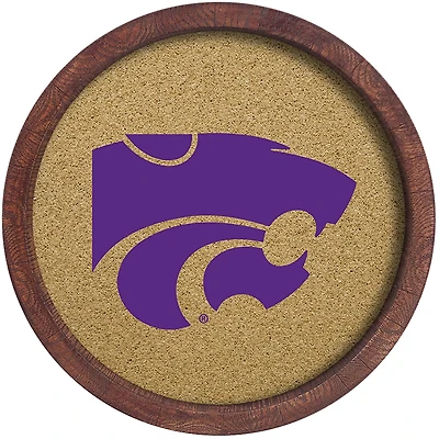 The Fan-Brand Kansas State University “Faux” Barrel Framed Cork Board