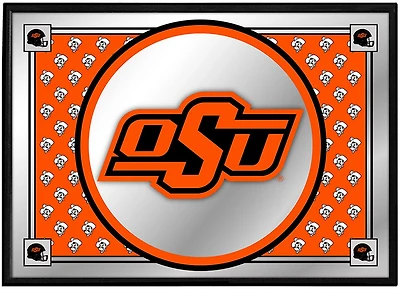 The Fan-Brand Oklahoma State University Team Spirit Framed Mirrored Wall Sign