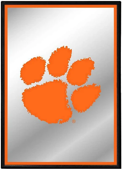 The Fan-Brand Clemson University Paw Print Framed Mirrored Wall Sign