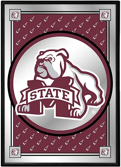 The Fan-Brand Mississippi State University Team Spirit Mascot Framed Mirrored Wall Sign