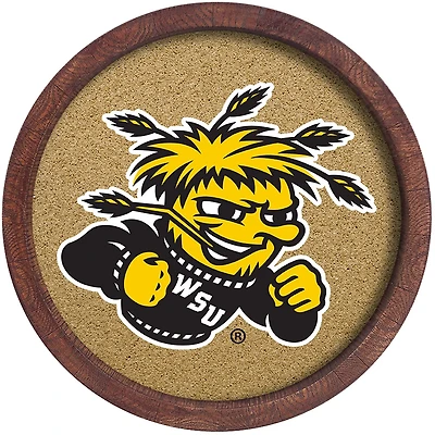 The Fan-Brand Wichita State University Anchor “Faux” Barrel Framed Cork Board