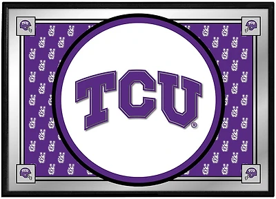 The Fan-Brand Texas Christian University Team Spirit Framed Mirrored Wall Sign