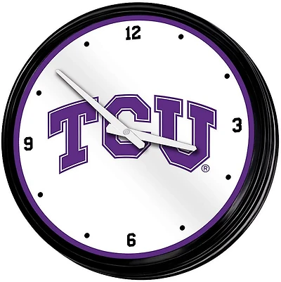The Fan-Brand Texas Christian University Retro Lighted Wall Clock