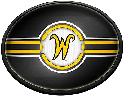 The Fan-Brand Wichita State University Script W Round Oval Slimline Lighted Wall Sign