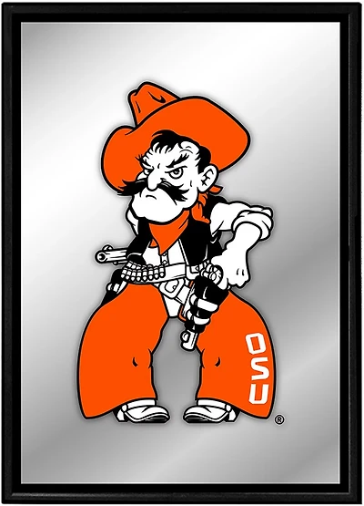 The Fan-Brand Oklahoma State University Mascot Framed Mirrored Wall Sign