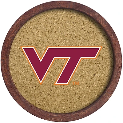 The Fan-Brand Virginia Tech Anchor “Faux” Barrel Framed Cork Board