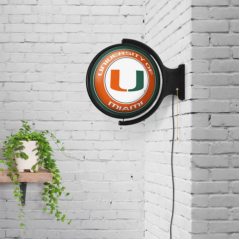 The Fan-Brand University of Miami Round Rotating Lighted Sign