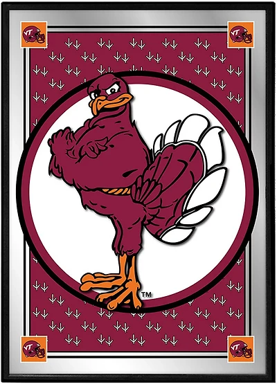 The Fan-Brand Virginia Tech Team Spirit Mascot Framed Mirrored Wall Sign