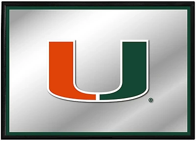 The Fan-Brand University of Miami Framed Mirrored Wall Sign