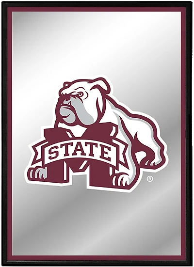 The Fan-Brand Mississippi State University Mascot Framed Mirrored Wall Sign