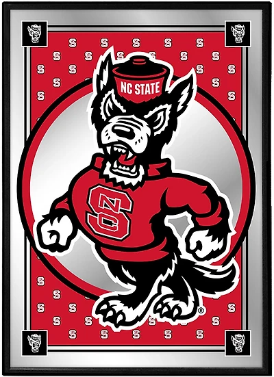 The Fan-Brand North Carolina State University Framed Mirrored Wall Sign